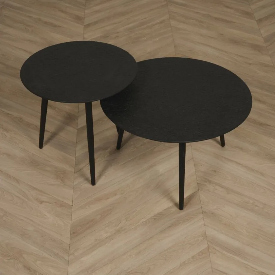 Bijzettafel Avignon Zwart - set 2 stuks