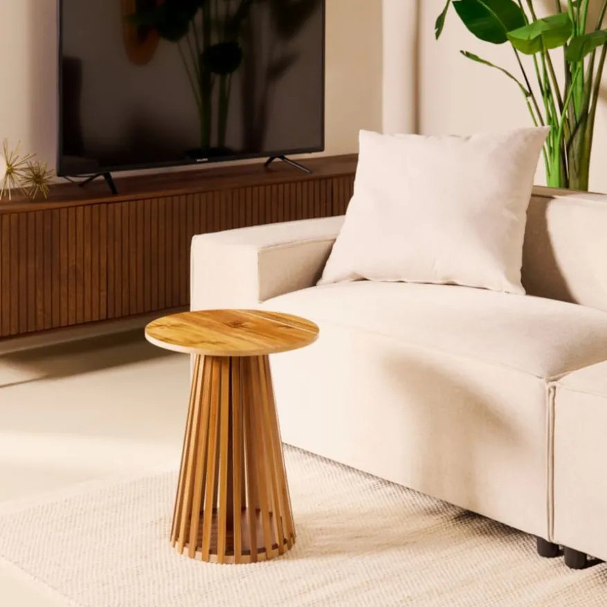 Bijzettafel Chiel Naturel - Ø 40 cm