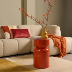 Bijzettafel Cones Aarderood - Ø 30 cm