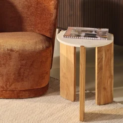 Bijzettafel Olif Naturel - Ø 44 cm