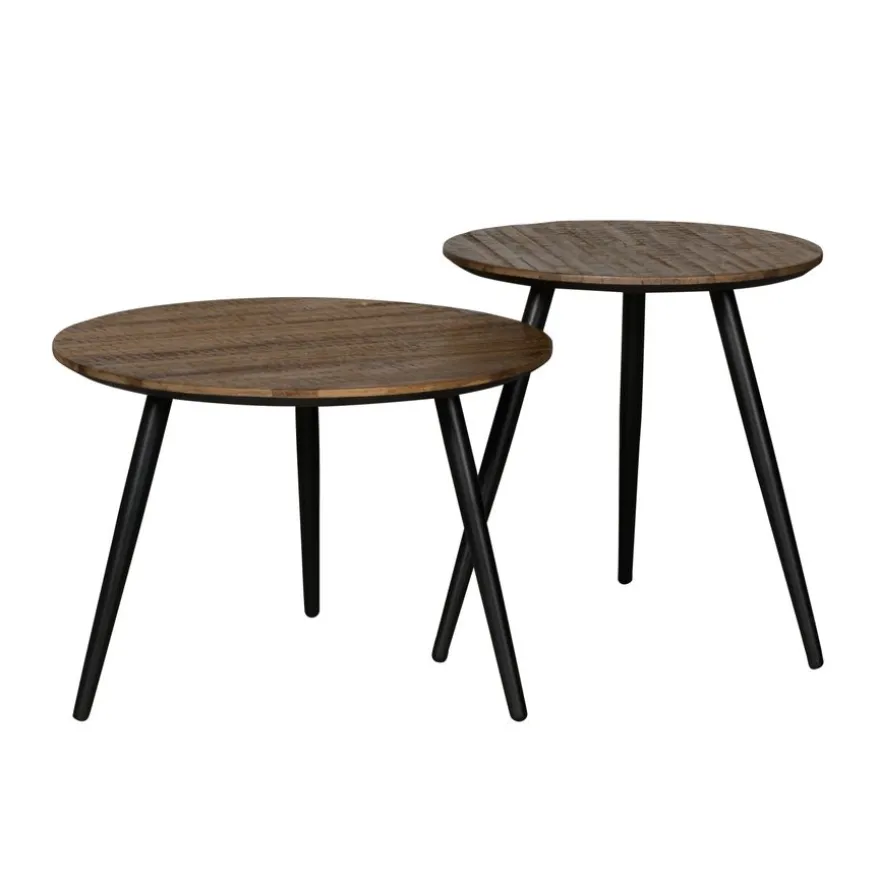 Bijzettafel Rocha Bruin - set 2 stuks