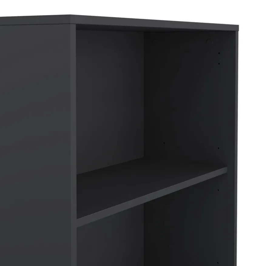 Boekenkast Bram Donkergrijs / Eiken - 80x205x35 cm