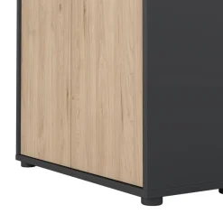 Boekenkast Bram Donkergrijs / Eiken - 80x124x35 cm