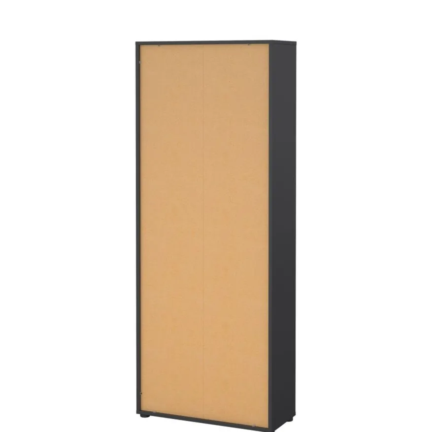 Boekenkast Bram Donkergrijs / Eiken - 80x205x35 cm