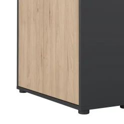 Boekenkast Bram Donkergrijs / Eiken - 80x205x35 cm
