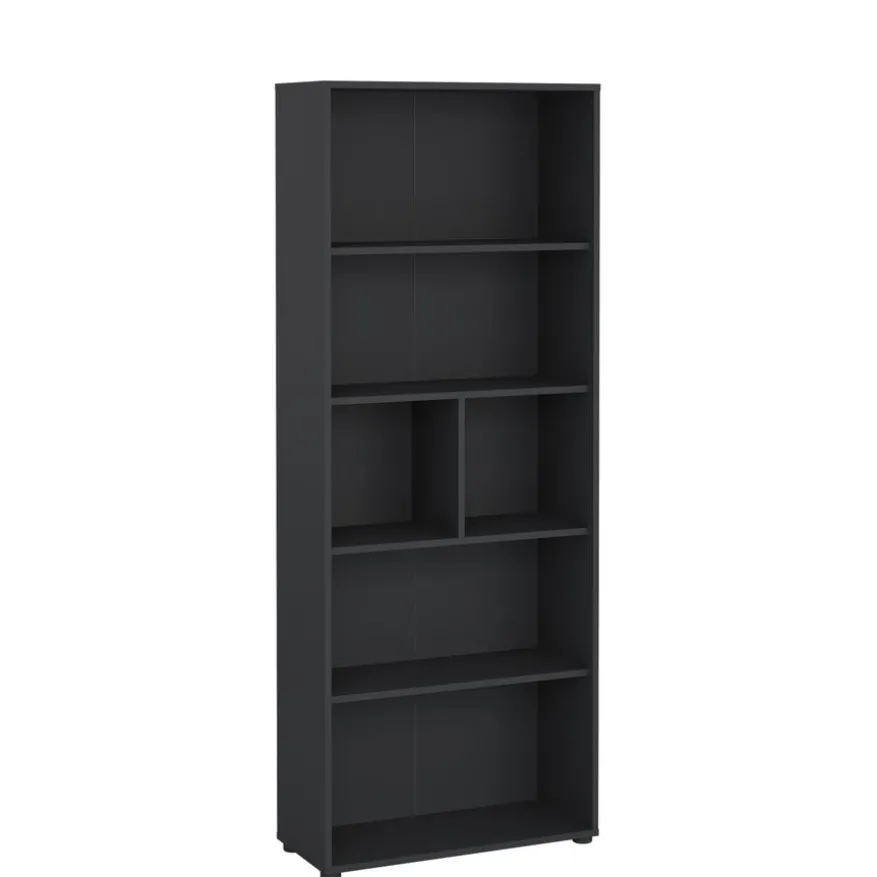 Boekenkast Bram Donkergrijs - 80x205x35 cm