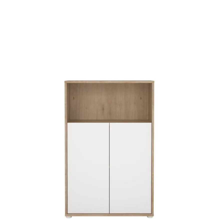 Boekenkast Bram Eiken / Wit - 80x124x35 cm