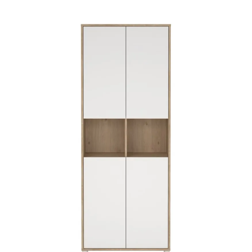 Boekenkast Bram Eiken / Wit - 80x205x35 cm