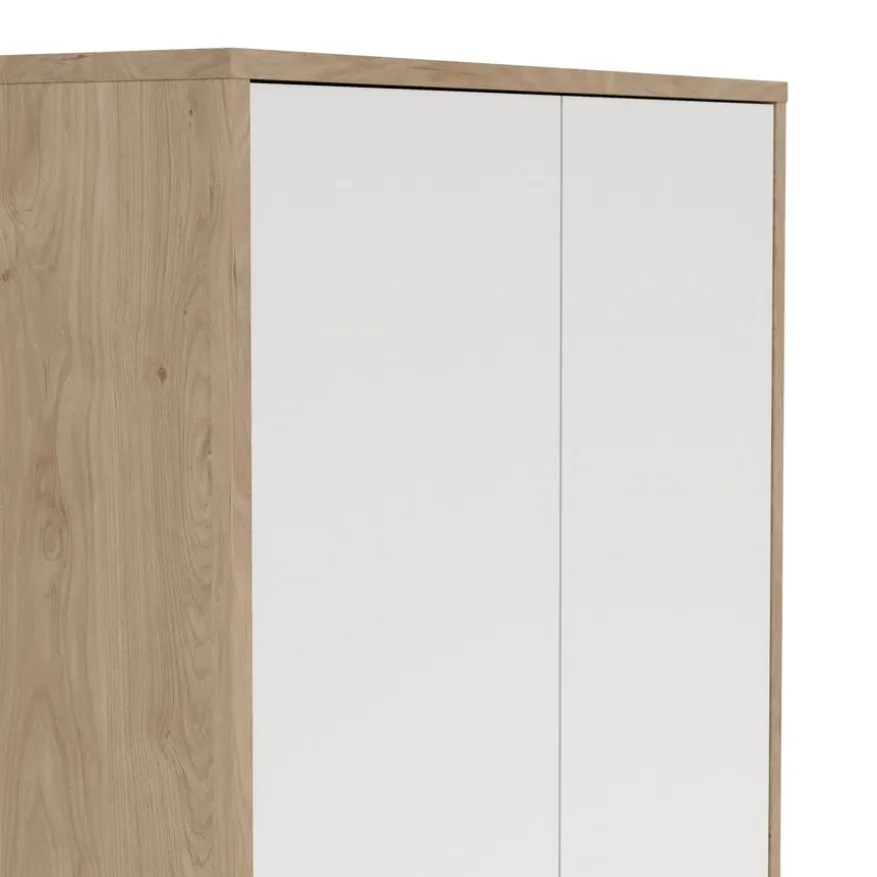 Boekenkast Bram Eiken / Wit - 80x205x35 cm