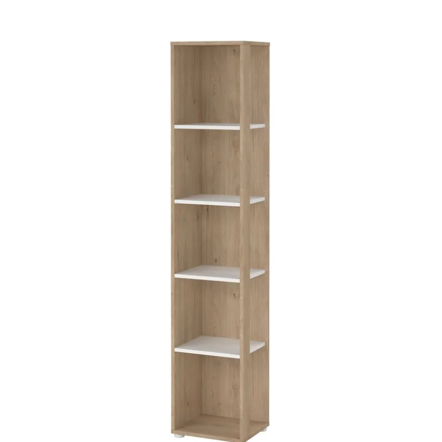 Boekenkast Bram Eiken / Wit - 41x205x35 cm