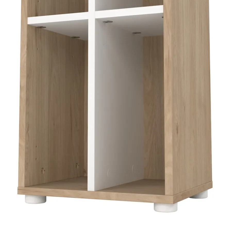 Boekenkast Bram Eiken / Wit - 41x205x35 cm
