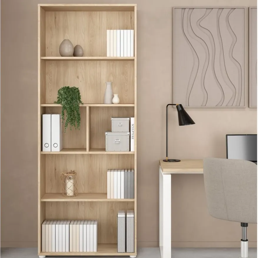 Boekenkast Bram Eiken - 80x205x35 cm