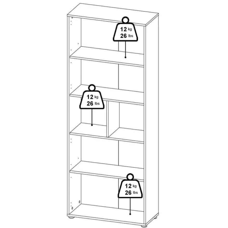 Boekenkast Bram Eiken - 80x205x35 cm