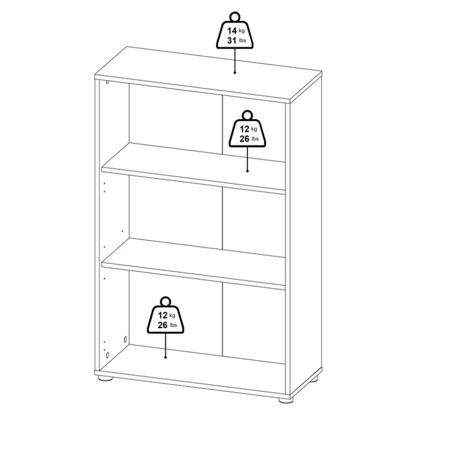 Boekenkast Bram Eiken - 80x124x35 cm