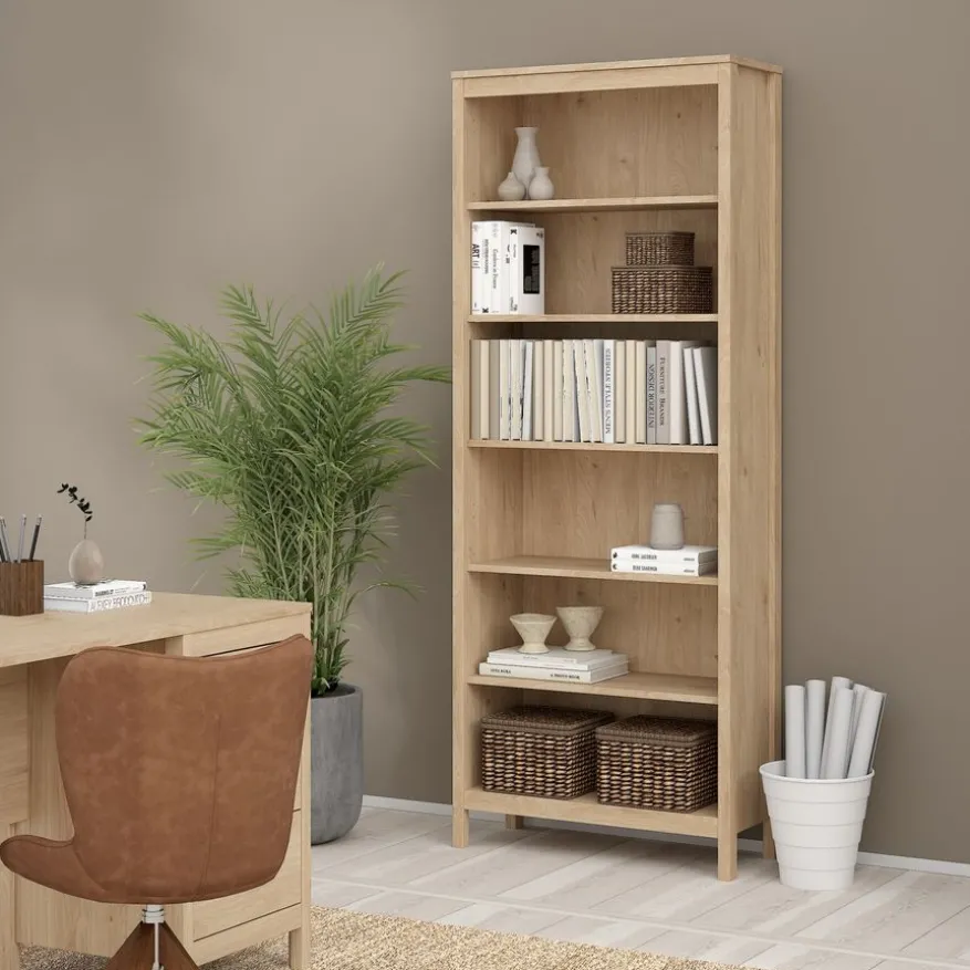 Boekenkast Dallas Eiken - 78x199x33 cm