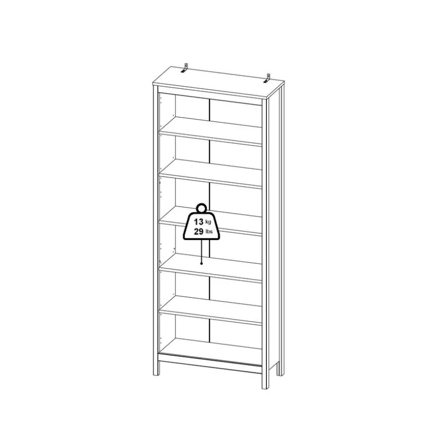 Boekenkast Dallas Wit - 78x199x33 cm