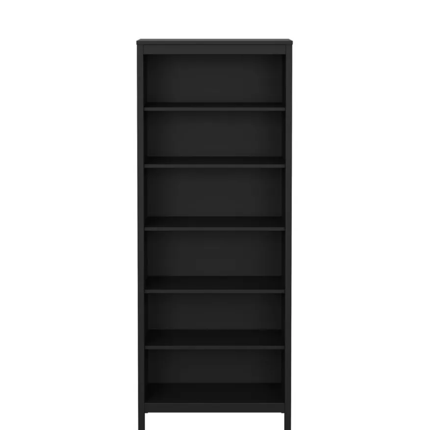 Boekenkast Dallas Zwart - 78x199x33 cm
