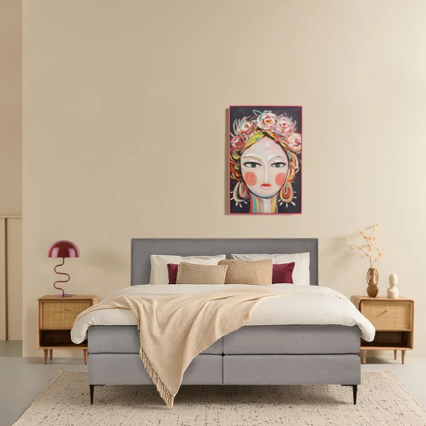 Boxspring Barcelona Grijs - 180x200 cm