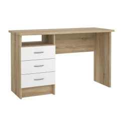 Bureau Boston Eiken / Wit - 121x73x49 cm