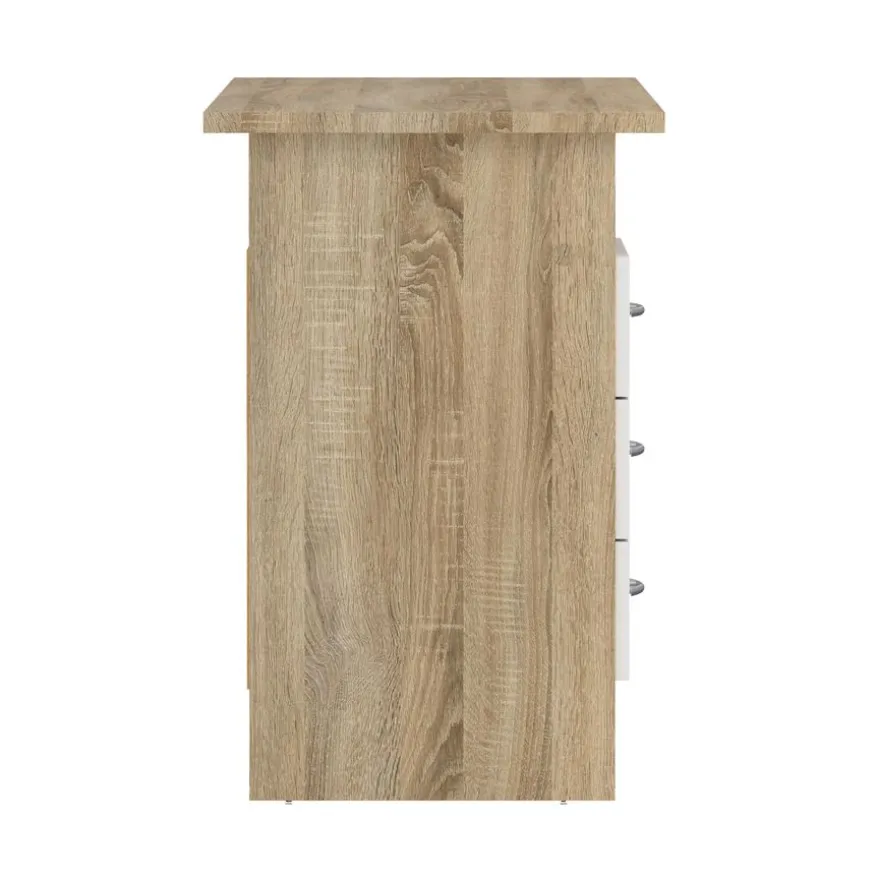 Bureau Boston Eiken / Wit - 121x73x49 cm