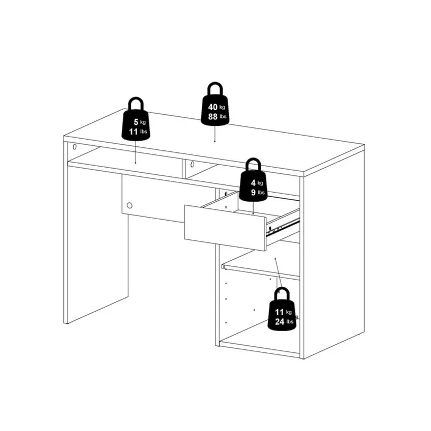 Bureau Boston Eiken - 111x78x49 cm