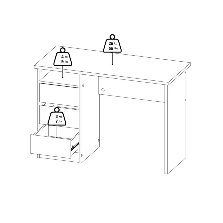 Bureau Boston Eiken - 110x76x49 cm