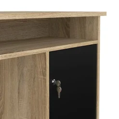 Bureau Boston Eiken / Zwart - 126x76x55 cm