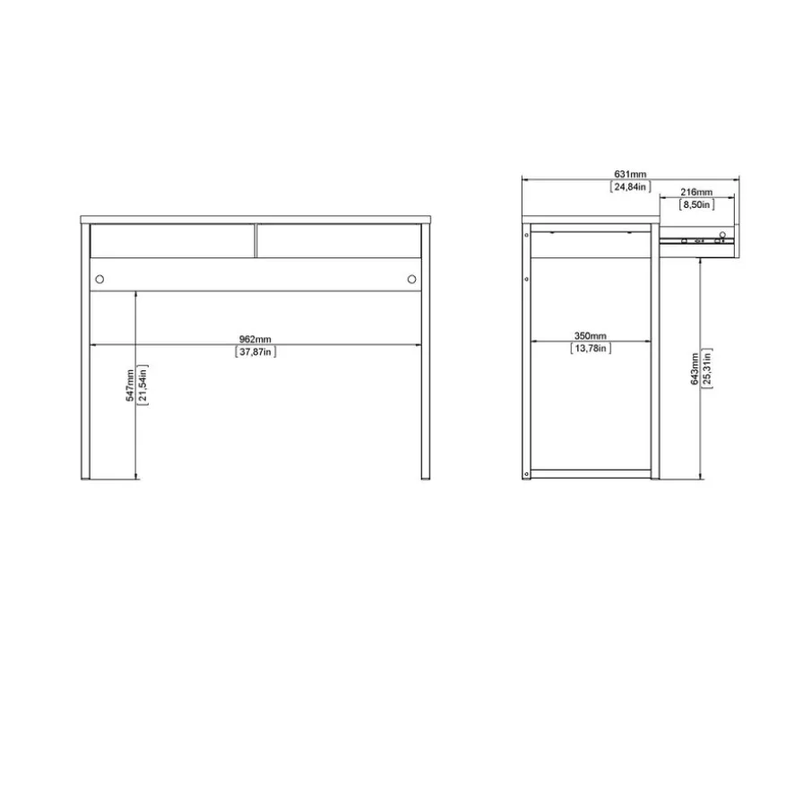 Bureau Boston Hoogglans Wit - 102x77x40 cm