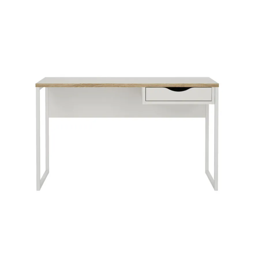Bureau Boston Wit / Eiken - 130x77x49 cm