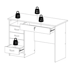 Bureau Boston Wit - 110x76x49 cm