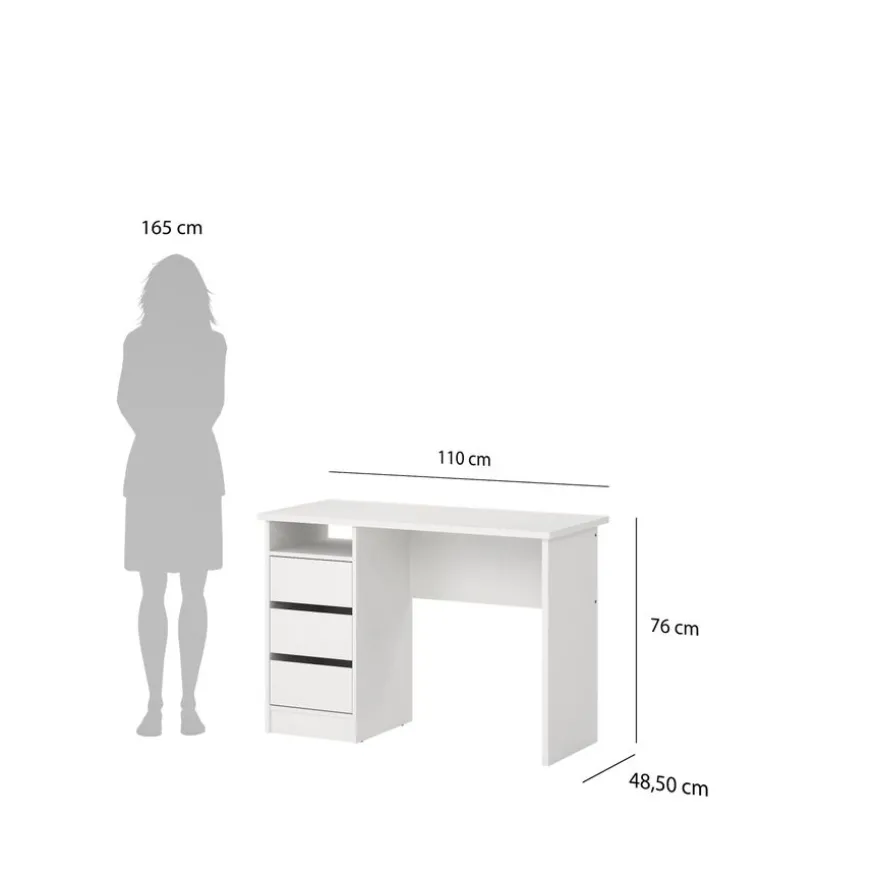 Bureau Boston Wit - 110x76x49 cm
