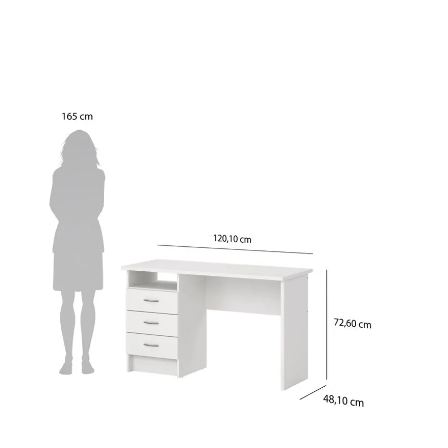Bureau Boston Wit - 121x73x49 cm
