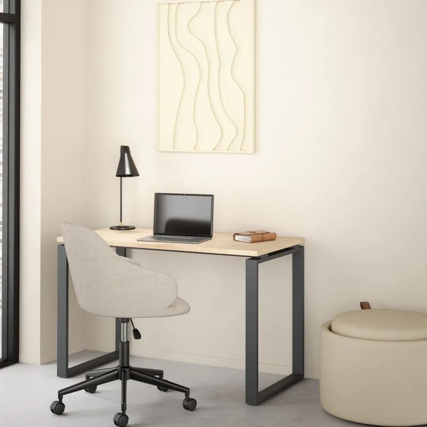 Bureau Bram Eiken / Donkergrijs - 120x76x60 cm