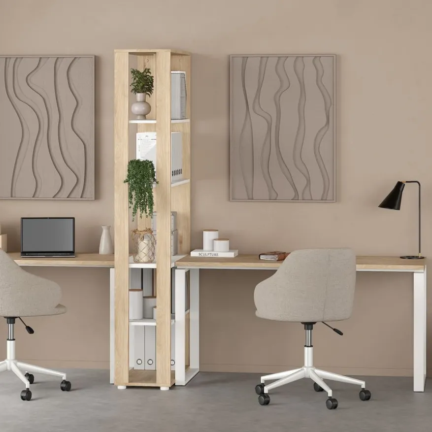 Bureau Bram Eiken / Wit - 150x76x60 cm
