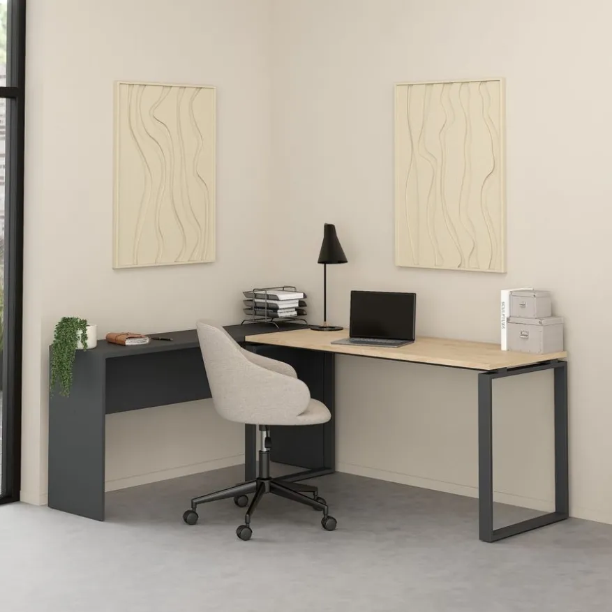 Bureau Bram Uitbreiding Donkergrijs - 150x76x40 cm
