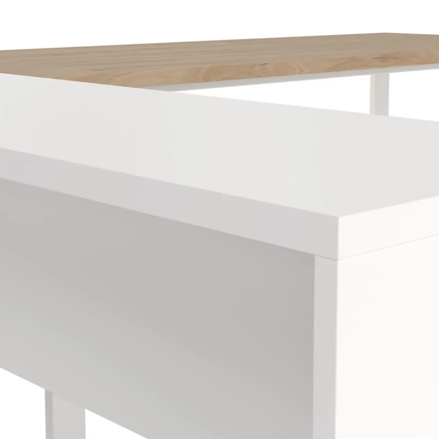 Bureau Bram Wit / Eiken - 150x76x60 / 150x76x40 cm