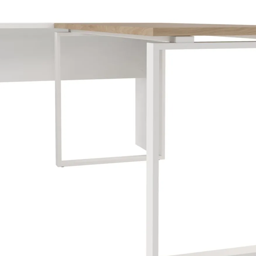 Bureau Bram Wit / Eiken - 150x76x60 / 150x76x40 cm
