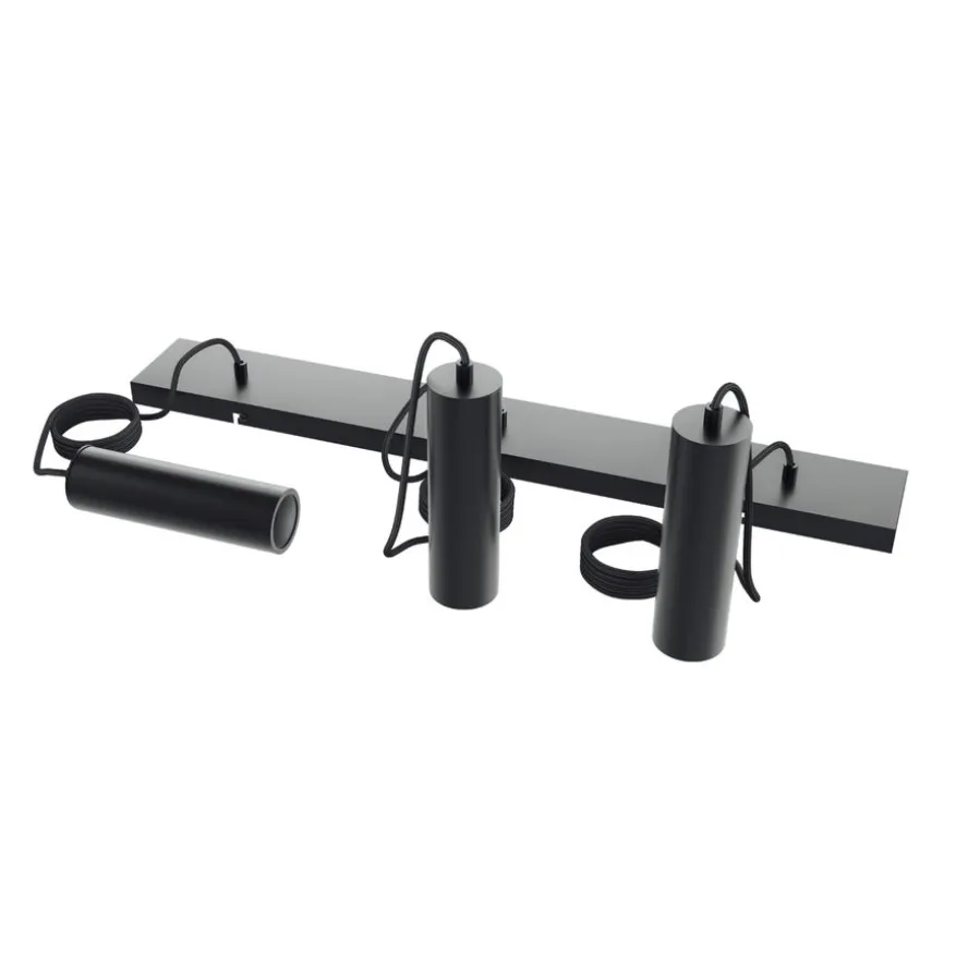 Calex Hanglamp Pendel Zwart - 3 x GU10 - 75x10 cm