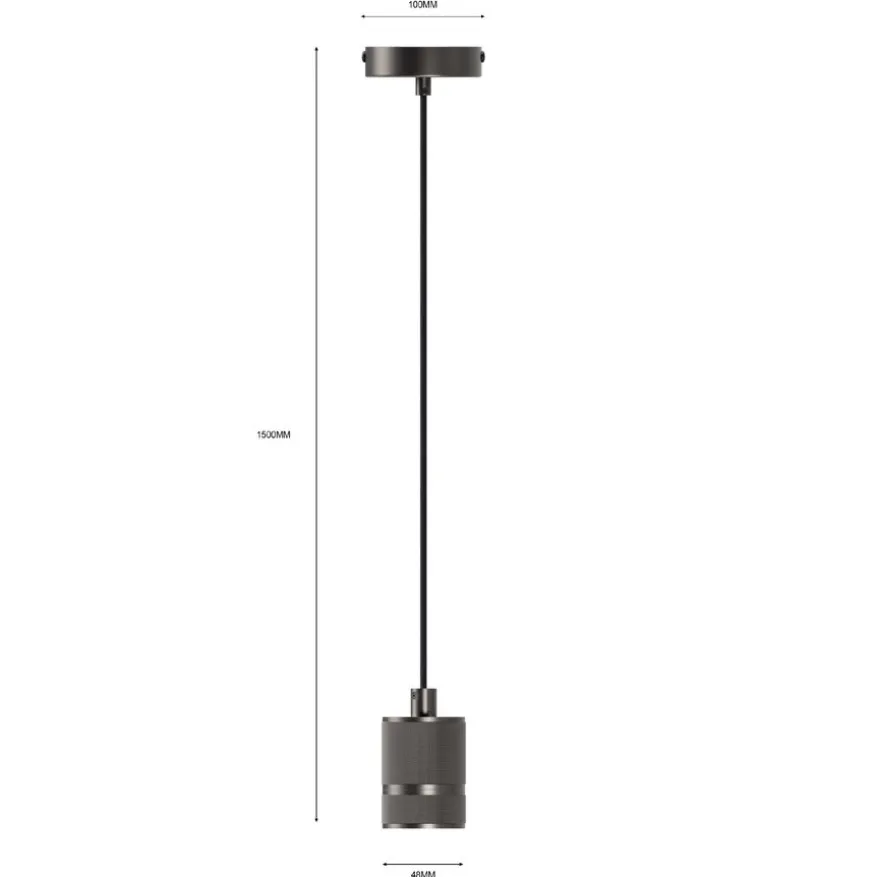 Calex Hanglamp Retro Gun Metal - E27 - Ø 10 cm