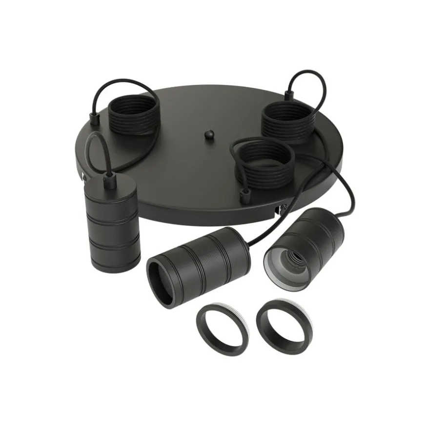Calex Hanglamp Retro Zwart - 3 x E27 - Ø 40 cm
