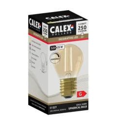 Calex Lichtbron E27 Kogellamp Goud