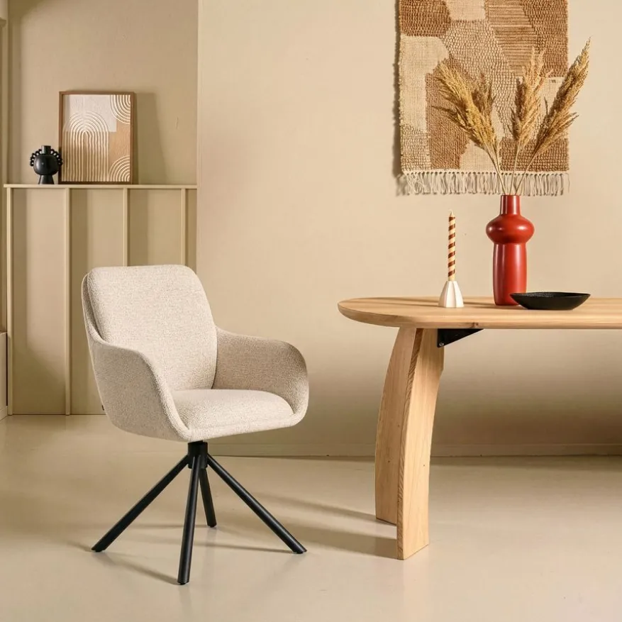 Draaibare Eetkamerstoel Genk Beige
