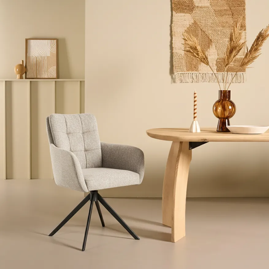 Draaibare Eetkamerstoel Swag Beige