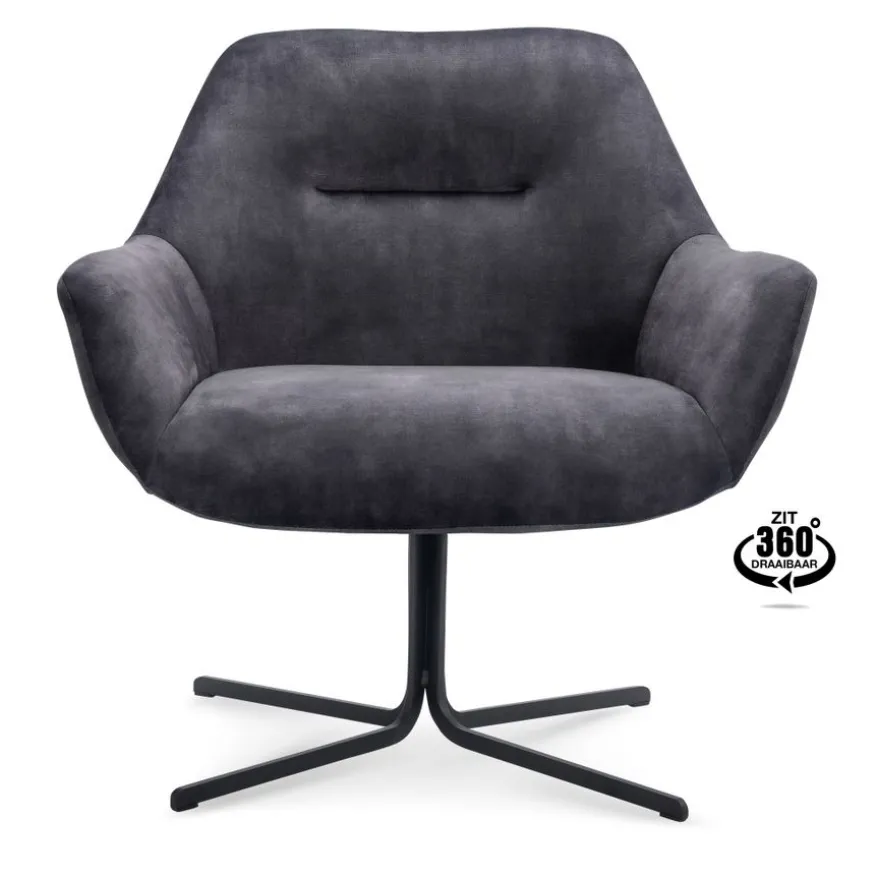 Draaifauteuil Vaals Donkergrijs