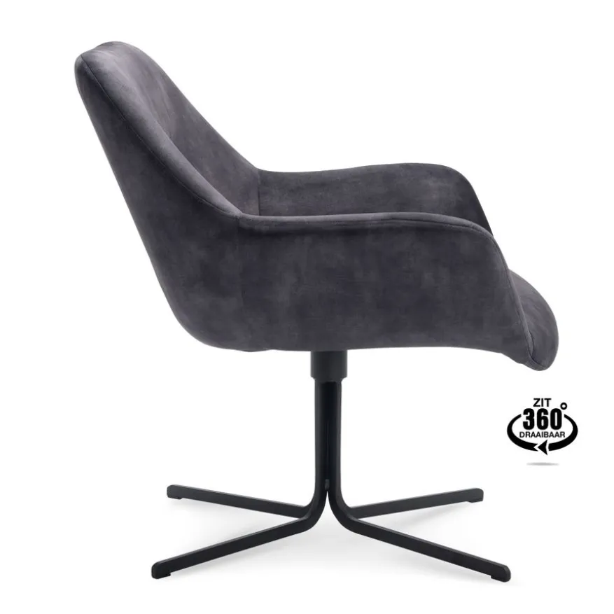Draaifauteuil Vaals Donkergrijs