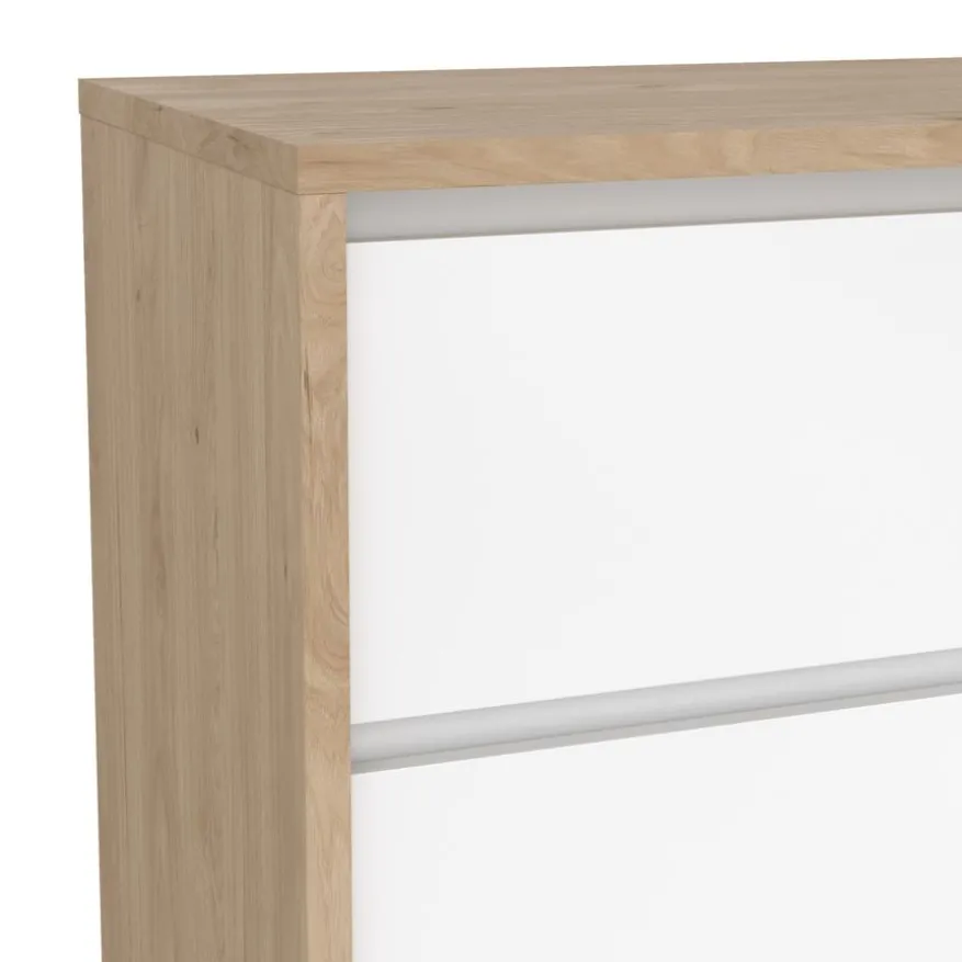 Dressoir Atlanta Eiken / Hoogglans Wit - 119x84x48 cm