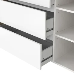 Dressoir Atlanta Eiken / Hoogglans Wit - 119x84x48 cm