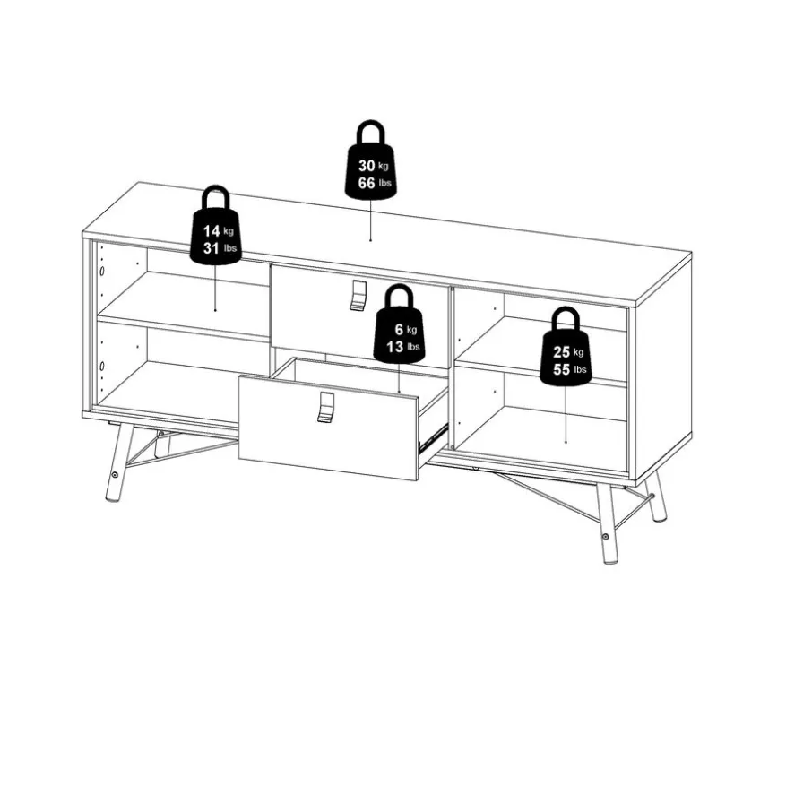 Dressoir Denver Eiken - 150x72x40 cm