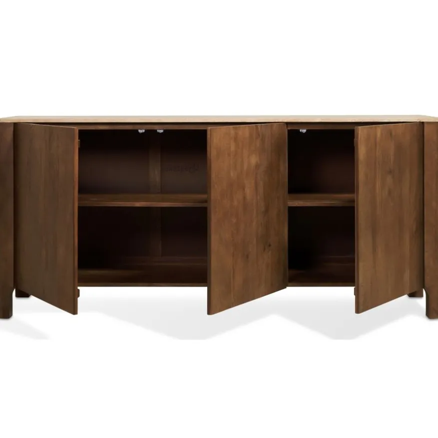 Dressoir Liam Bruin / Marmer - 180x80x45 cm