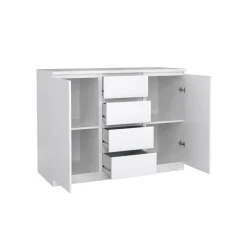 Dressoir Luna Hoogglans Wit - 121x91x50 cm